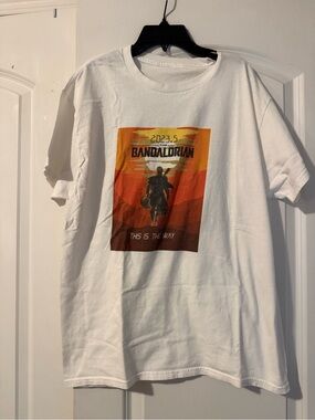 White Graphic 'The Mandalorian' Poster Tee - Casual Men’s Shirt